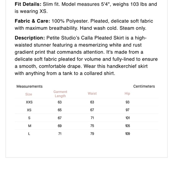 Petite Studio Calla Pleated Skirt in Rust, size XXS - Picture 8 of 16